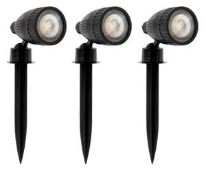 Eglo 31028 - Комплект от 3 LED RGBW външни лампи NEMA-C 1x GU10/5W/230V IP44 черни + дистанционно управление