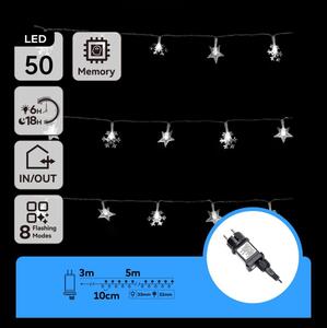 Aigostar - LED Външна гирлянда 50xLED/8 режима 8m IP44 студено бяло