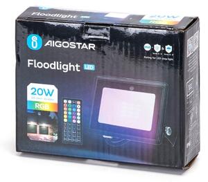 Aigostar - LED RGBW прожектор, 20W/230V, IP65, с дистанционно управление