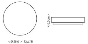 Ecolite W3090-12W/BI-LED Плафон за баня LIRA LED/12W/230V IP44 бял