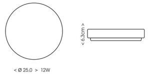 Ecolite W3090-12W/CR - LED Плафон за баня LED/12W/230V IP44 черен