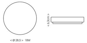 Ecolite W3090-18W - LED Плафон за баня LIRA LED/18W/230V IP44