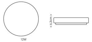 Ecolite W3090-12W - LED Плафон за баня LIRA LED/12W/230V IP44