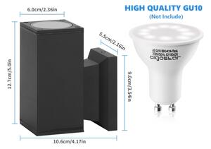 Aigostar - Екстериорен аплик 1xGU10/230V черен IP65 ъглов