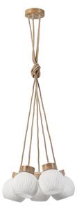 Полилей с кабел LOOMIS 5xE27/15W/230V 130 cm бежов/дъб