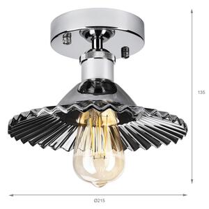 Плафониера TRISH 1xE27/15W/230V, лъскав хром/опушено черно