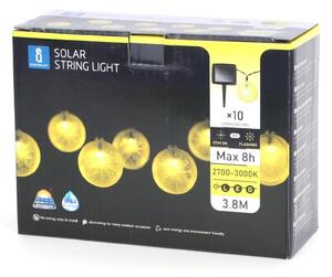 Aigostar - LED соларна верига 10xLED/3,8м IP44 топла бяла светлина