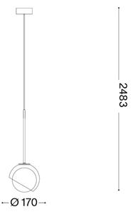 Ideal Lux - Висяща лампа на кабел BLOOM, 1xE27/42W/230V, Ø 17 см, черна