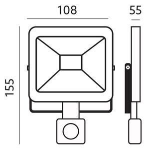LED Екстериорен прожектор със сензор LED/10W/230V 6500K IP44