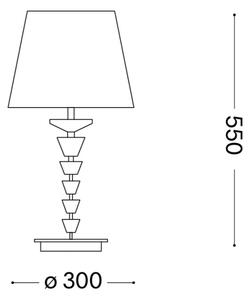 Ideal Lux - Кристална настолна лампа PEGASO, 1xE27/60W/230V, лъскав хром