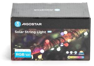 Aigostar - LED соларен декоративен гирлянд 50 LED, 8 функции, 12м, IP65, мултико