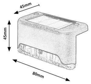 Rabalux 77166 - 4x LED соларен стенен аплик с сензор ISPRA 0,06W/1,2V 300 mAh IP44