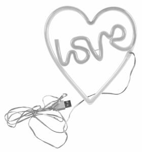LED Неонова декорация за стена LOVE LED/3W/3xAA USB розов