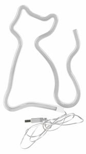 LED Неонова декорация за стена CAT LED/3W/3xAA USB жълт