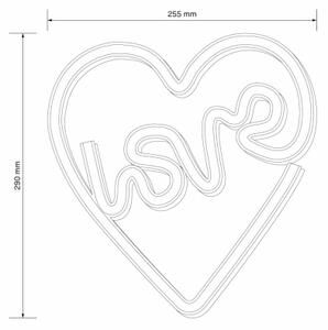 LED Неонова декорация за стена LOVE LED/3W/3xAA USB розов
