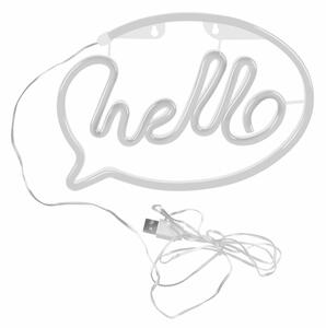LED неонова стенна декорация HELLO LED/3W/3xAA USB розова