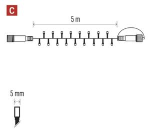 LED Екстериорни Коледни лампички 50xLED/5m IP44 многоцветен
