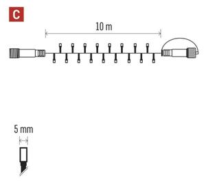 LED Екстериорни Коледни лампички 100xLED/10m IP44 зелен