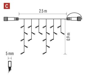 LED външен гирлянд 100xLED/2,5x0,9m IP44 топло бяло