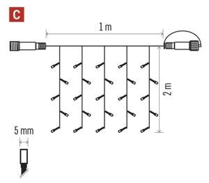 LED външна гирлянда 100xLED/1x2m IP44 топла бяла светлина