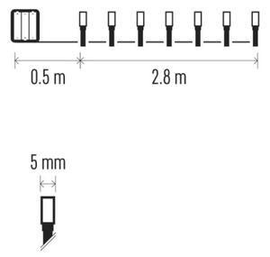 LED външна гирлянда 40xLED/3xAA 3,3m IP44 студено бяло