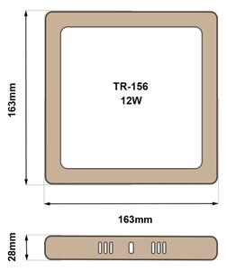 LED Плафониера BLOCK LED/12W/230V 4200K 16,3x16,3 см кафяв