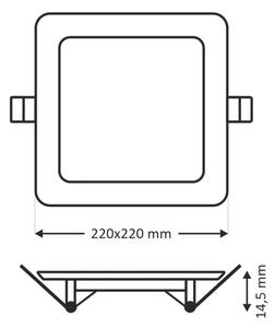 LED Лампа за окачен таван SQUARE LED/18W/230V 4200K 22x22 см кафяв