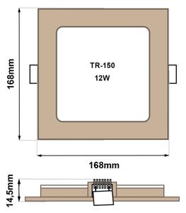LED Лампа за окачен таван SQUARE LED/12W/230V 4200K 16,8x16,8 см кафяв