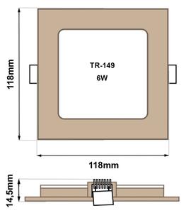LED Лампа за окачен таван SQUARE LED/6W/230V 4200K 11,8x11,8 см кафяв