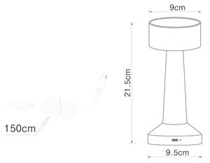 Globo 58447S - LED регулируема настолна лампа ANGELIKA LED/1W/3,7V черна