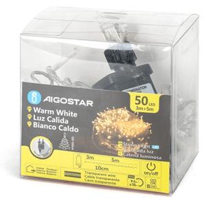Aigostar - LED външен гирлянд 50xLED/8 функции 8m IP44 топла бяла