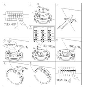 LED Плафон за баня със сензор ELLÉ LED/24W/230V Ø 26 см IP54 антрацит