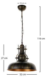 Brilagi - Полилей на верига PYRONIC 1xE27/40W/230V Ø 32 см бронзов/патина
