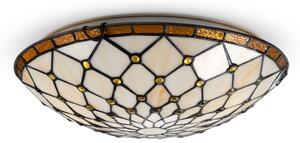 Brilagi - витражно таванно осветително тяло Tiffany IVORY, 2xE27/60W/230V, Ø 40 см
