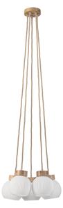 Полилей с кабел LOOMIS 5xE27/15W/230V 130 cm бежов/дъб
