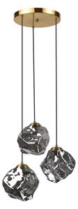Полилей на кабел CRISTAL 3xE14/15W/230V месинг/димно черен