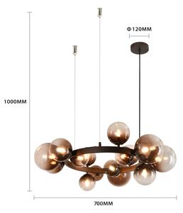 Brilagi - LED полилей на кабел MILLA 15xG9/3W/230V кафяв/опушен