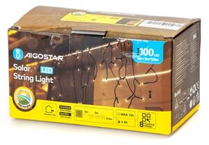 Aigostar - LED соларна гирлянда 100xLED/8 функции 8x0,6m IP65 топло бяло
