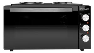 Мини готварска печка Finlux FMC-4545BS, 45л. обем, 2 нагревателни зони, двойно стъкло, емайлирана повърхност, черна