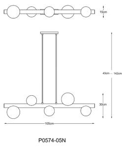 Zuma Line P0574-05N-V6AA - Полилей на кабел FORES 5xG9/33W/230V златист