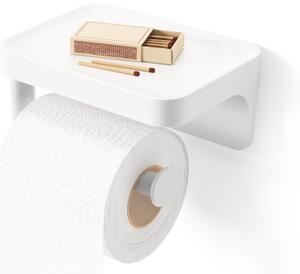 UMBRA Стойка за стена за тоалетна хартия и аксесоари 2 в 1 “FLEX ADHESIVE“ - бял цвят