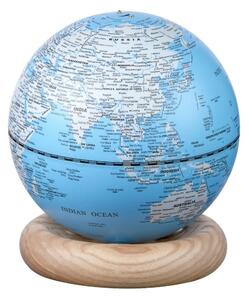 GINGKO Смарт лампа глобус “Atlas Globe“ - светлосиня/бял ясен