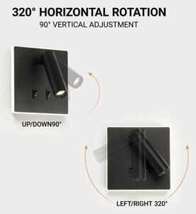 BRILAGI - LED стенно точково осветително тяло ZAYA DOUBLE LED/8W/230V + LED/3W черно