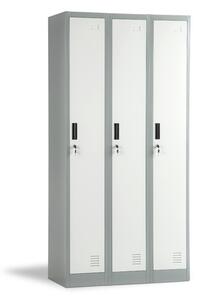Гардероб Carmen CR-1242 J LUX, 3 бр. шкафове, метален, сив