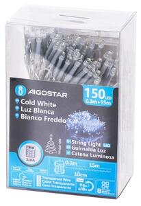 Aigostar - Външен LED гирлянд 150xLED/8 режима 15,3m IP44 студено бяло