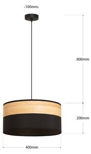 Полилей на кабел ALBA 1xE27/15W/230V Ø 40 см черен/кафяв