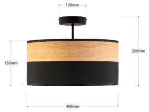 Плафонен полилей ALBA 3xE27/15W/230V Ø 40 см черен/кафяв