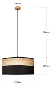 Полилей на кабел ALBA 1xE27/15W/230V pr. 45 cm черен/кафяв