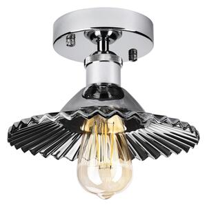 Плафониера TRISH 1xE27/15W/230V, лъскав хром/опушено черно