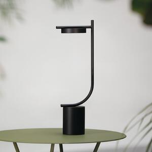 GRUPA Настолна лампа с акумулатор LED Igram, черна, 40 см, IP44, Затъмняване, Черен, Дневна/трапезария, Алуминий, Дизайн
